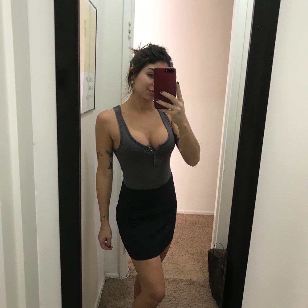 Gray forever 21 bodysuit